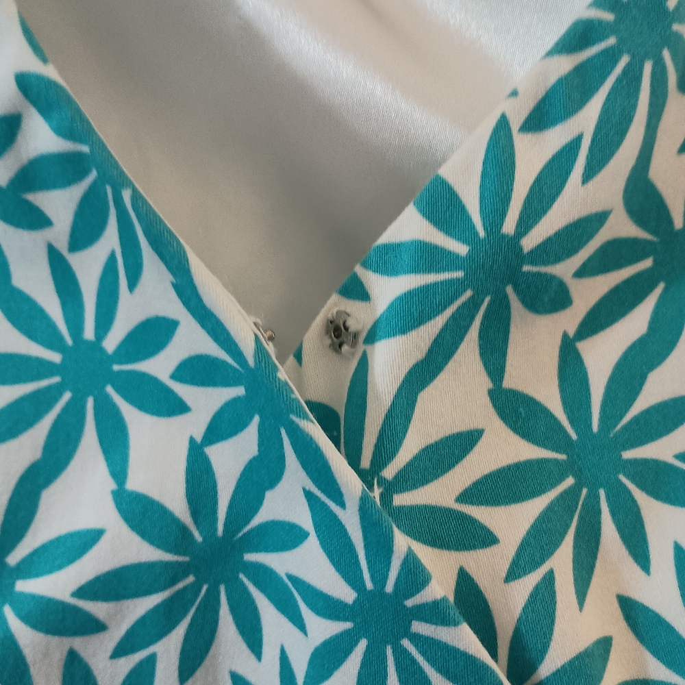 Spense Sz 8 Sleeveless Tropical Turquoise Print Dress - Picture 5 of 9